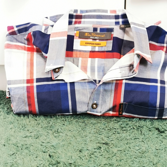 Ben Sherman Shirt S Mens Cheque Blue Red Pattern buttonup - Picture 12 of 12